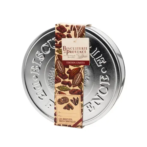 Boîte métal de biscuits tout chocolat Biscuiterie de Provence - 420 g