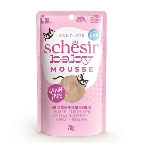 Alimentation humide en sachet pour chat baby mousse poulet Schesir - 70 g