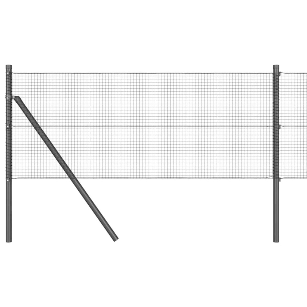 vidaXL Clôture en fils soudés pour fixation au sol 10 x 0,8 m Gris – Aménagement du jardin