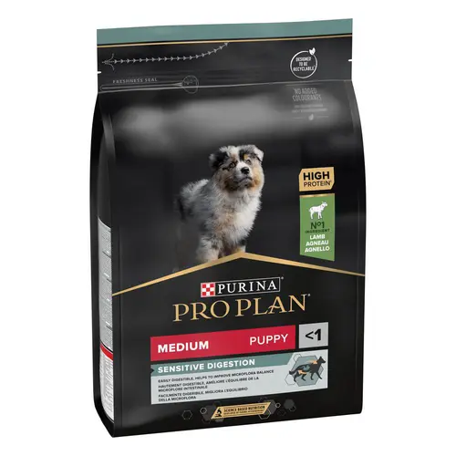Croquette pour chiot de taille moyenne avec digestion sensible à agneau Pro Plan - 3 kg