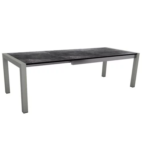 Table coloris graphite/marbre foncé en aluminium Stern - 214(254/294) x 100 x 75 cm