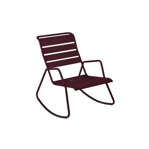 Fauteuil rocking chair coloris rouge en acier Monceau - 68 x 78 x 88 cm