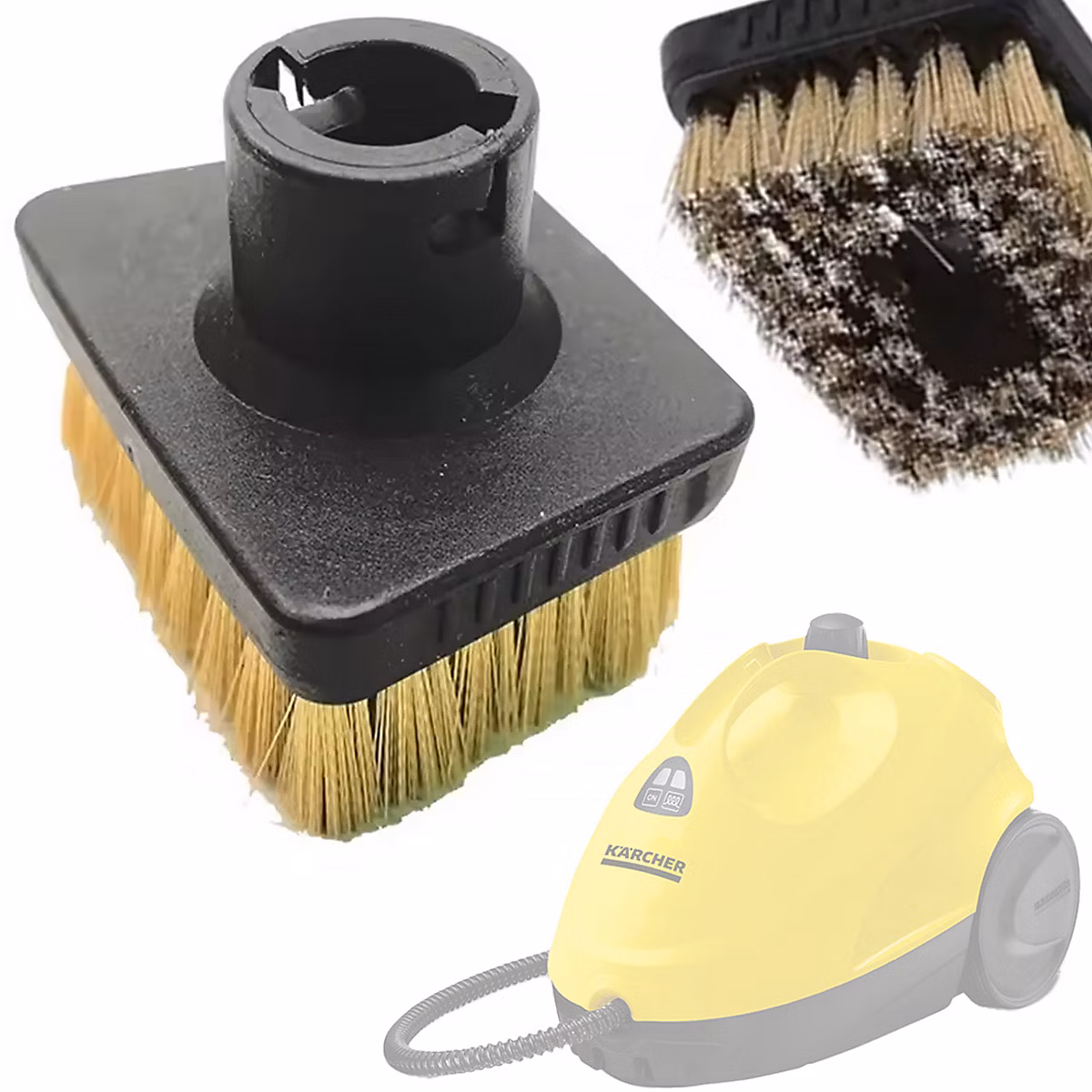Brosse Carrée en Laiton de Remplacement – Fixation Baïonnette | Compatible avec Nettoyeur Vapeur Kärcher SC1 | SC6