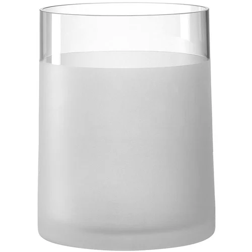Vase en verre transparent et blanc Novara - 19 cm