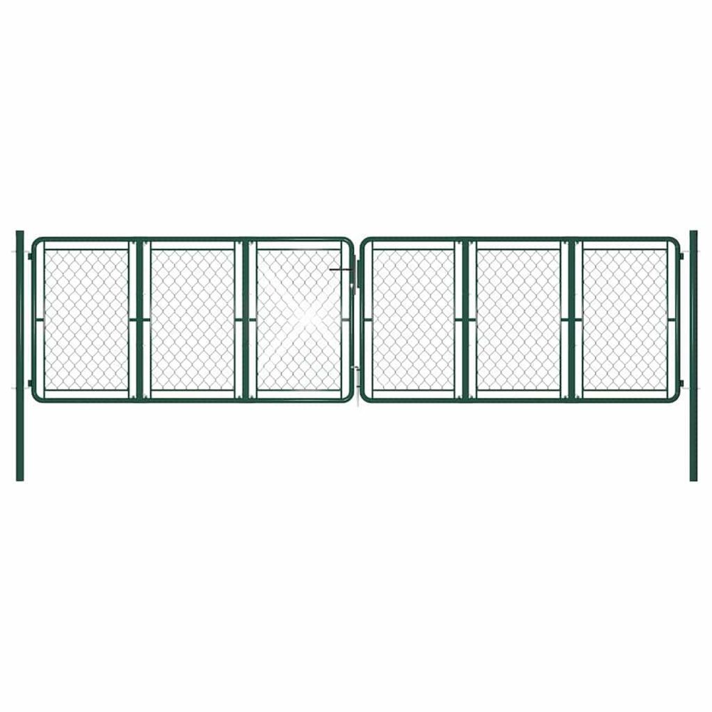 VIDAXL Portail de jardin en acier vert 400 x 125 cm – 125 cm 175 cm
