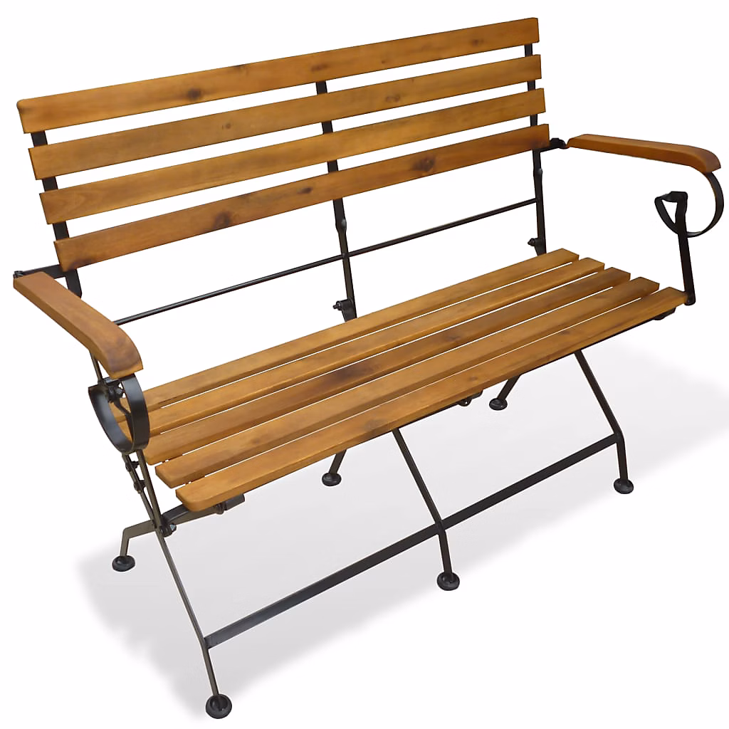 Banc pliable de jardin 112 cm Bois d'acacia solide vidaXL – Réf. KGAPBMTPQ0652922034