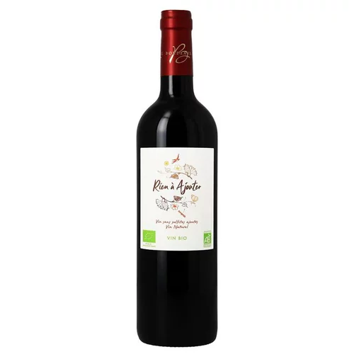 Rien à ajouter vin de Bordeaux AOC bio rouge sans sulfites Château Cajus - 75 cl
