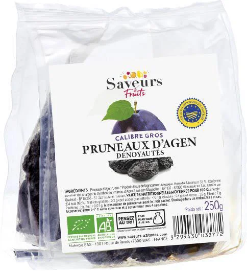 Pruneaux d'Agen dénoyautés bio Saveurs Fruits - 250 g