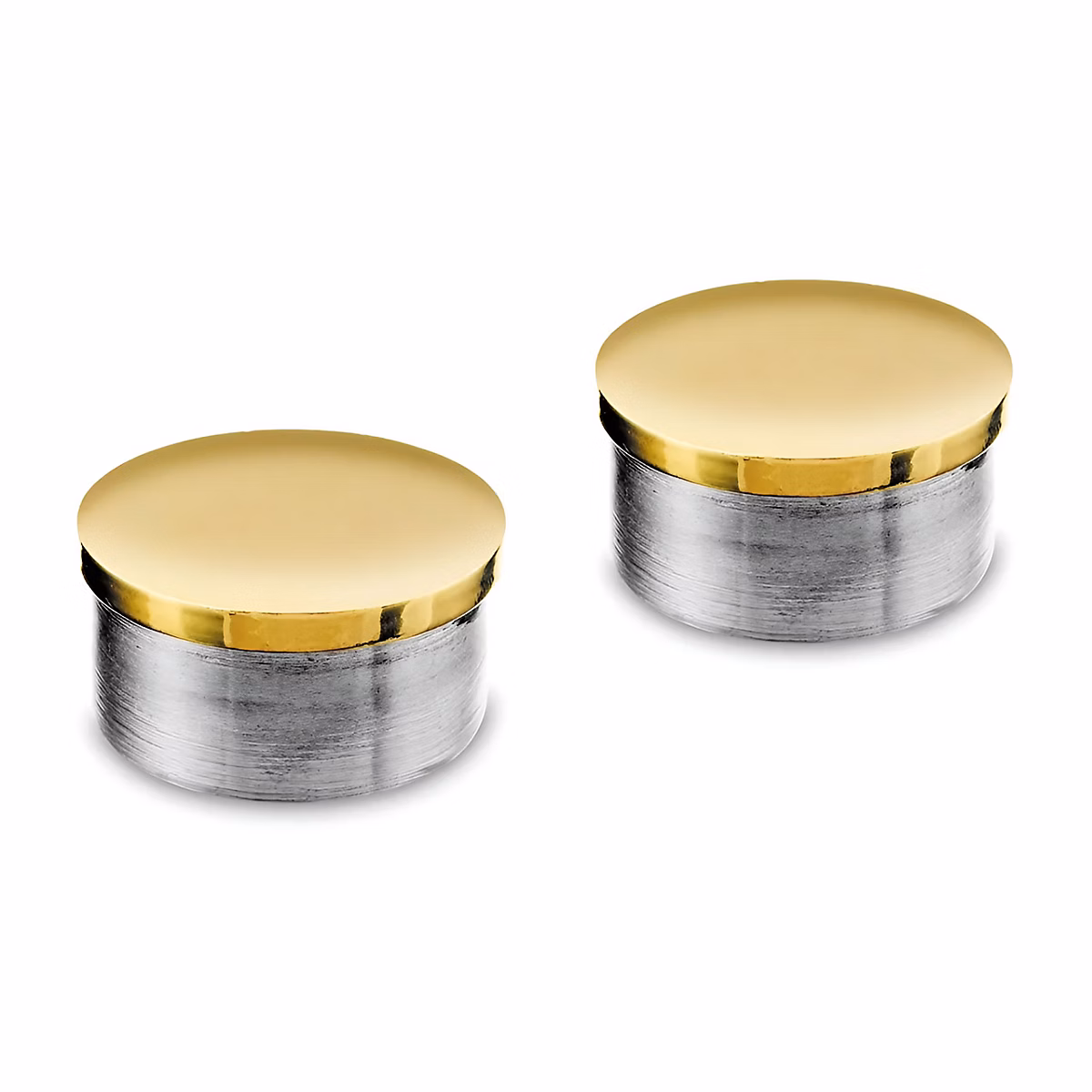 2 x Embout plat pour tube diam. 25 – 4 × 1,27 mm, Zamac aspect laiton poli