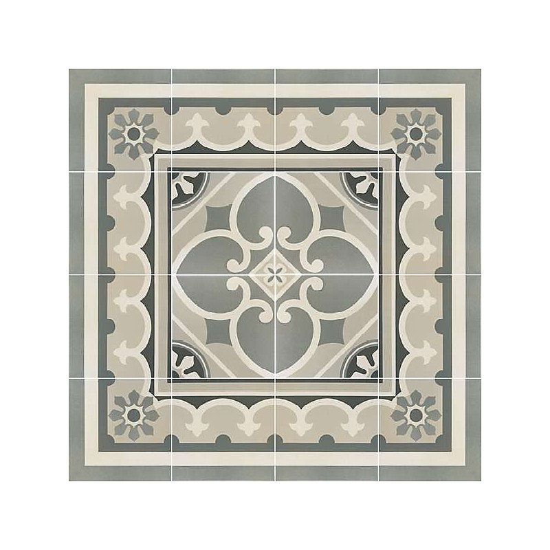 Carrelage sol / mur effet ciment gris 20 × 20 cm – CAPRICE CHATELET BORDURE