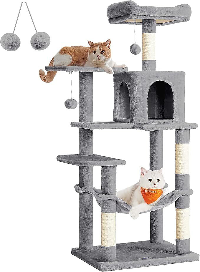 Arbre a chat 143 cm avec niche et hamac | Chat