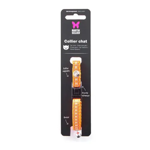 Collier chat Safety orange Martin Sellier - 1 x 20 - 30 cm