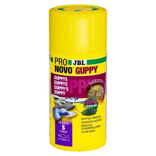 Alimentation pour guppys et poissons ovovivipares JBL Pronovo flocons – 100 ml