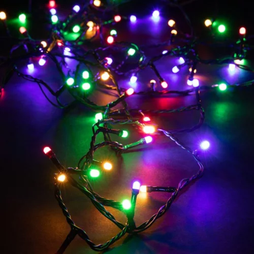 Guirlande lumineuse LED à lumière animée multicolore sur secteur - 20 m