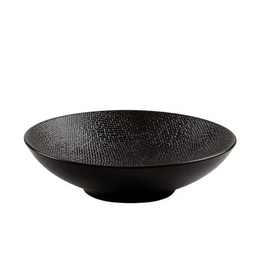 Assiette calotte Vesuvio coloris noir en grès - Ø 19 cm