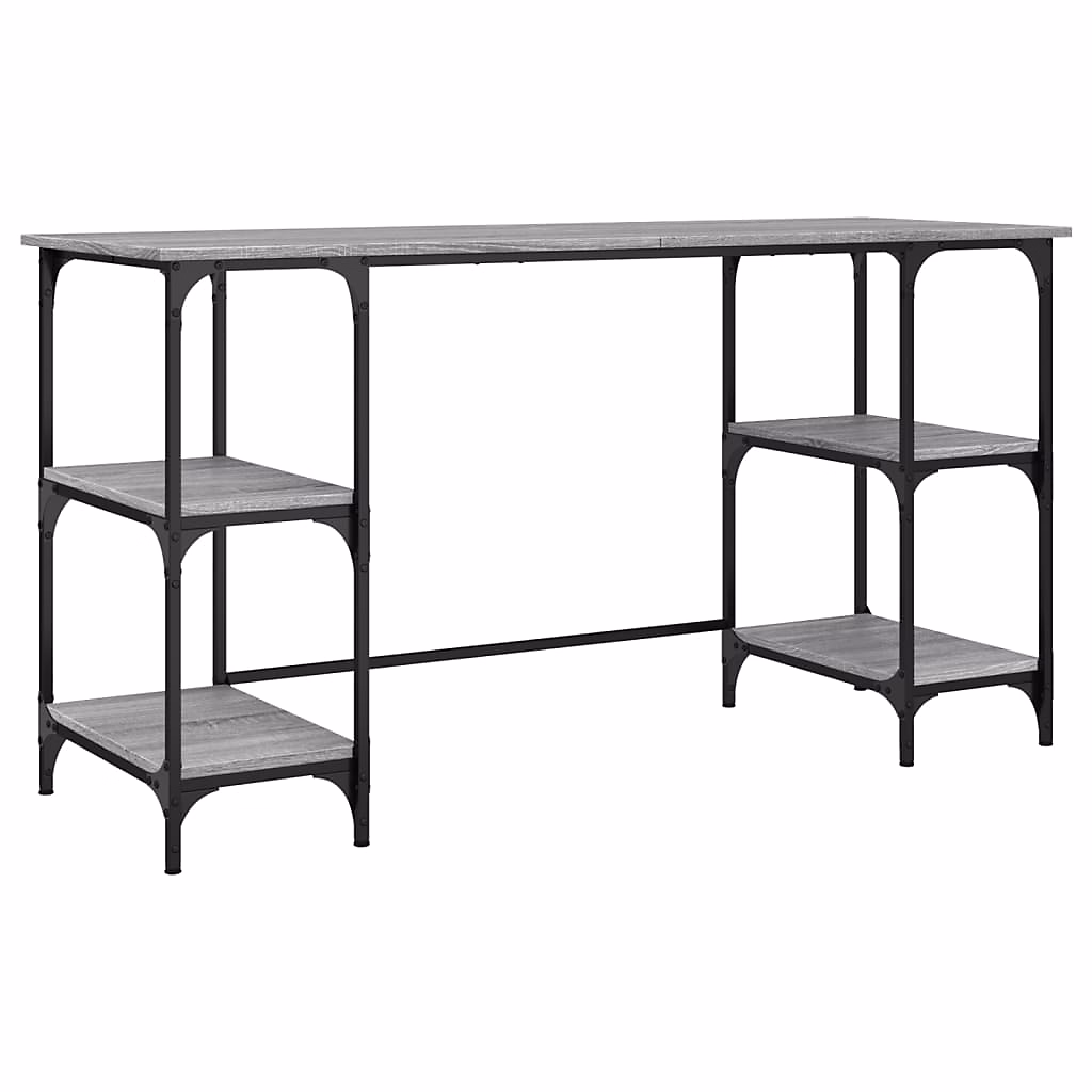 Bureau sonoma gris 140 × 50 × 75 cm métal et bois d'ingénierie vidaXL