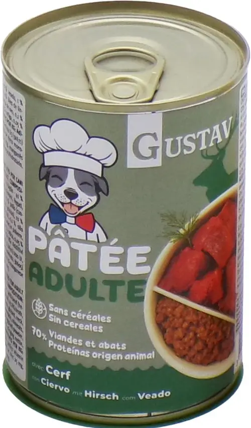 Pâtée pour chien adulte au gibier sans céréales complète Bubimex Gustav - 400 g