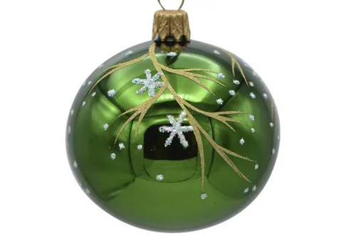 Suspension boule décorative Traditionel coloris vert en verre - Ø 7 cm