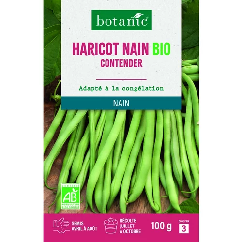 Graines d'haricot nain contender bio botanic® - graines à semer 100 g