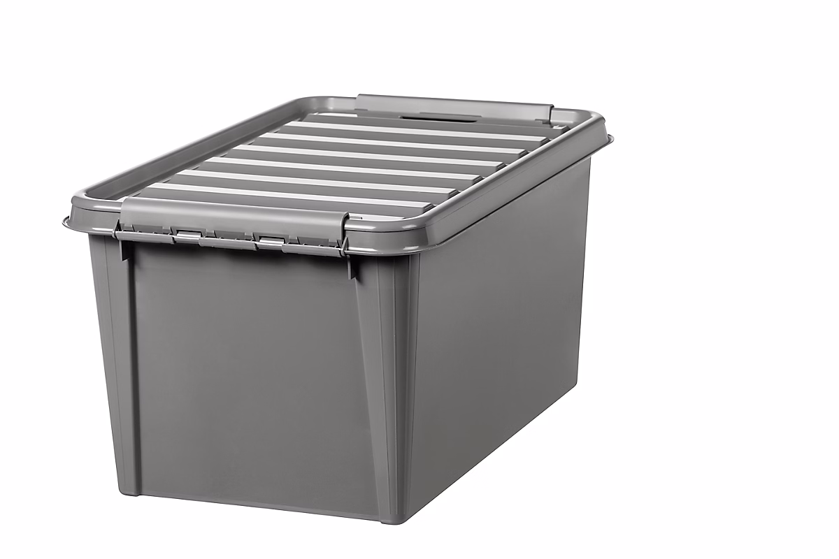 Boîte de rangement plastique avec couvercle Recycler Smartstore 47 L coloris gris – Réf. REXOSJREV0478906726