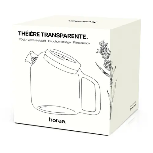 Théière coloris transparent en verre soufflé Horae - 700 ml