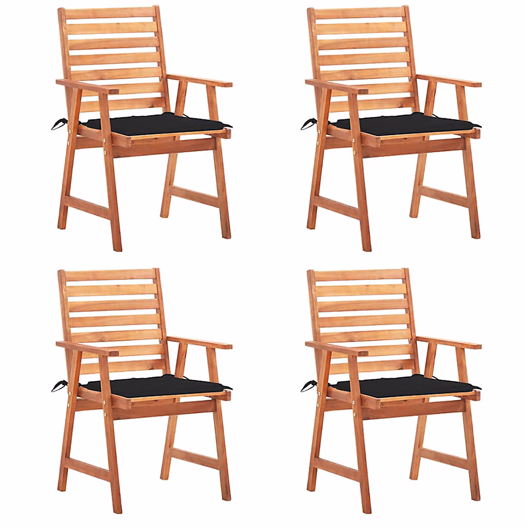 Chaises à manger d'extérieur lot de 4 et coussins Acacia massif vidaXL – Réf. FKZKEZQVA6333088912