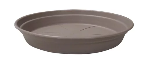 Soucoupe ronde en plastique recyclé taupe Cocoripot - Ø 20 cm