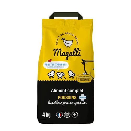 Aliment complet pour poussin en sac jaune de 4 kg