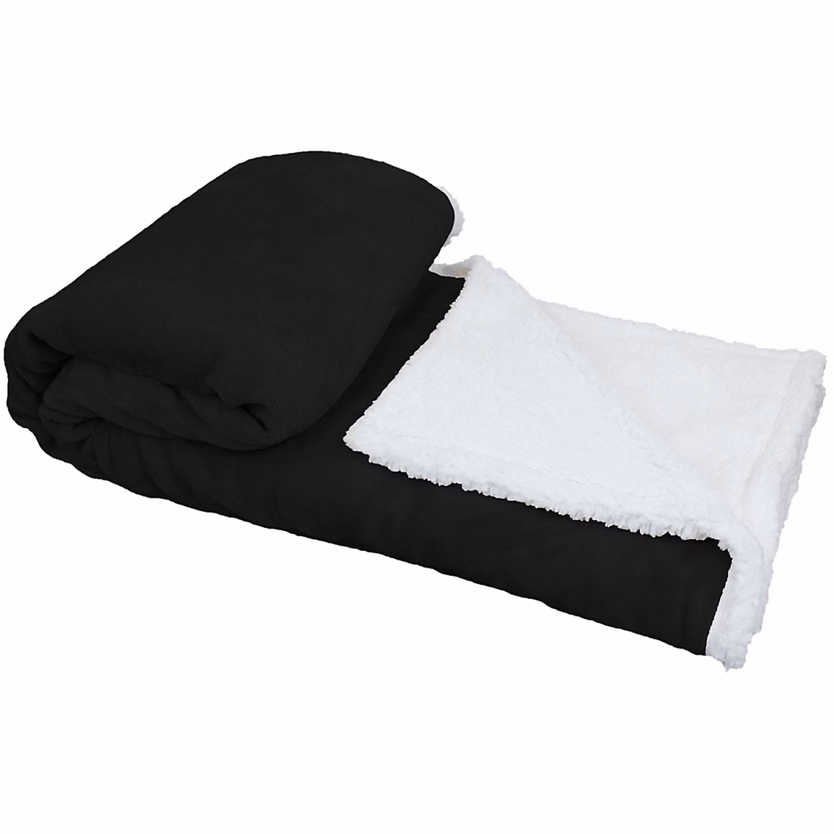 Couverture – plaid polaire 150 × 200 cm en flanelle et sherpa ultra doux | Noir | Vivezen