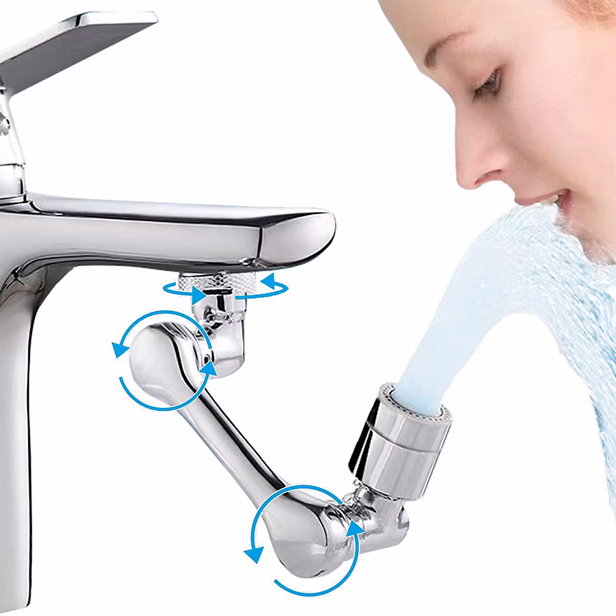 Embout de robinet pivotant | 1080 degrés rotatif pour robinets – mousseur de robinet – régulateur de jet – rallonge de robinet