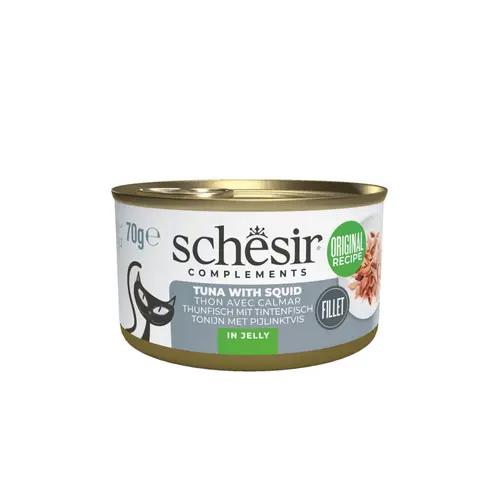 Alimentation humide pour chat thon calmars gelée Schesir - 70 g