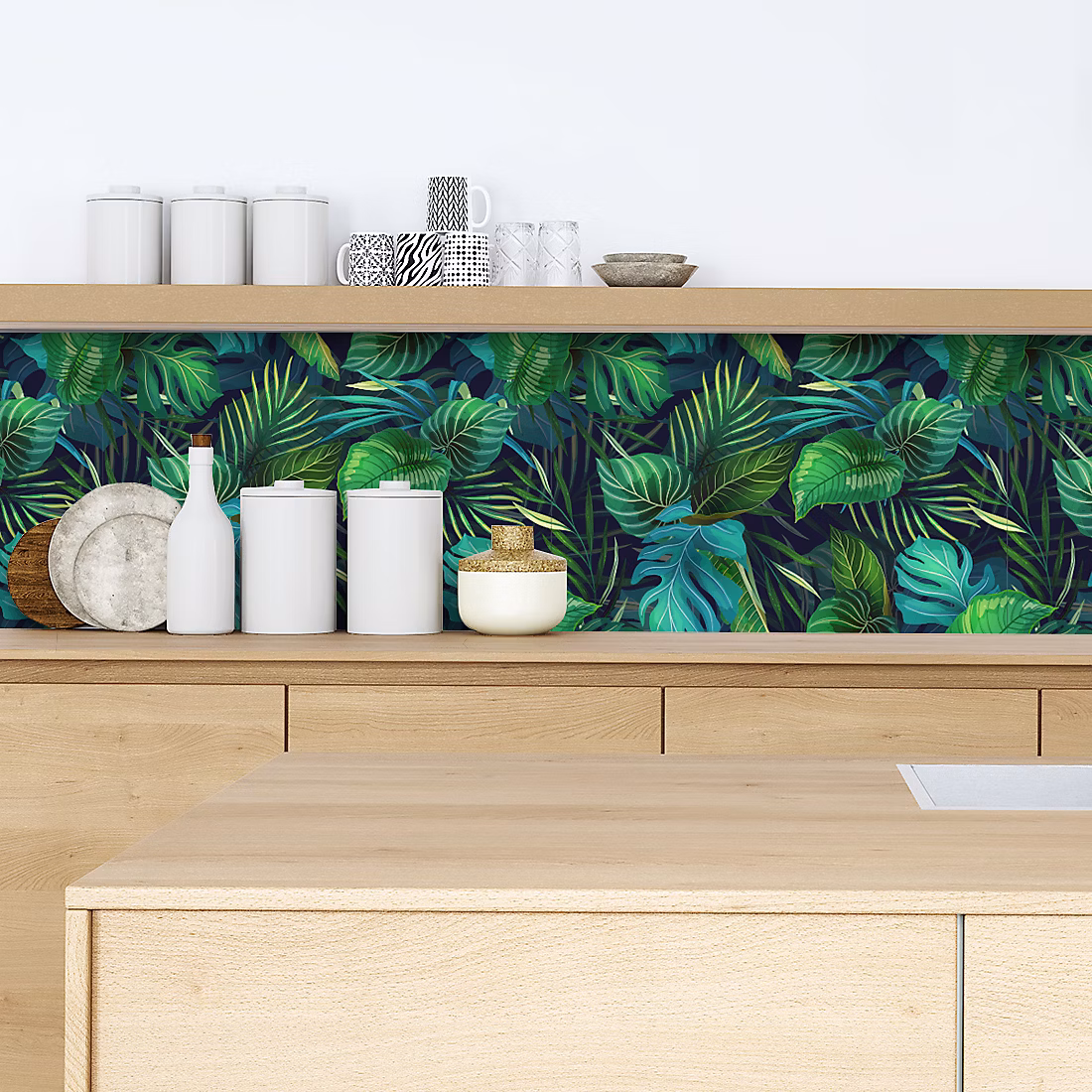 Crédence adhésive décoration jungle 50 × 400 cm