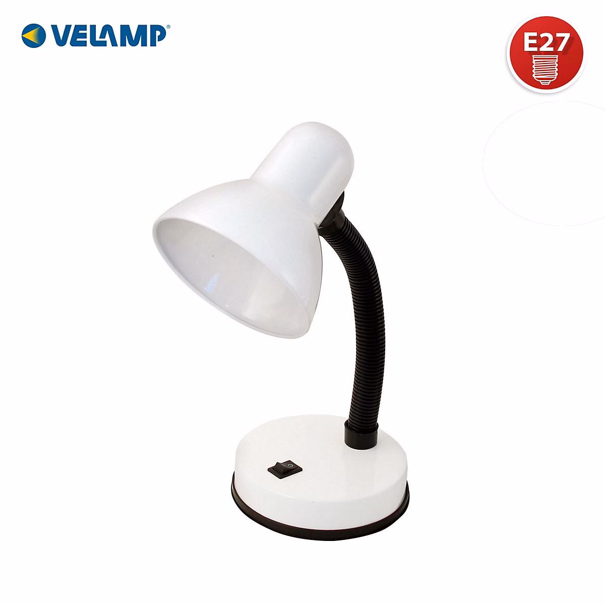 CHARLESTON: Lampe de bureau avec culot E27 – blanc