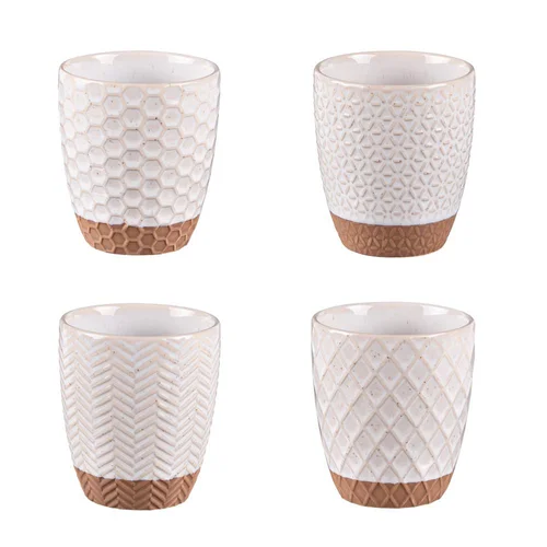 Gobelets en grès beige Ø 7 cm Coffret Jaspe x 4 - 20 cl