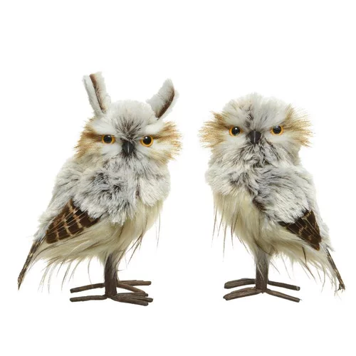 Chouette polyester plumes - H 23 cm