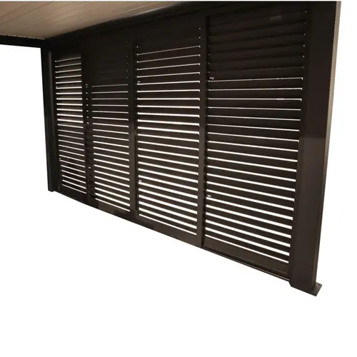 Claustra coulissant pour pergola autoportée coloris gris en aluminium - 3 m