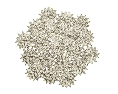 Set de table en PVC coloris blanc Hexagone flocon - Ø 38 cm