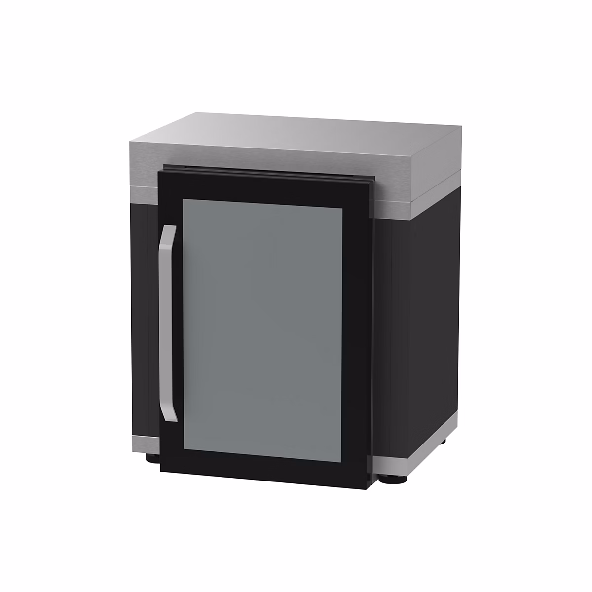 Meuble de cuisine d'extérieur Duo pour frigo 80 × 55 cm noir Le Marquier