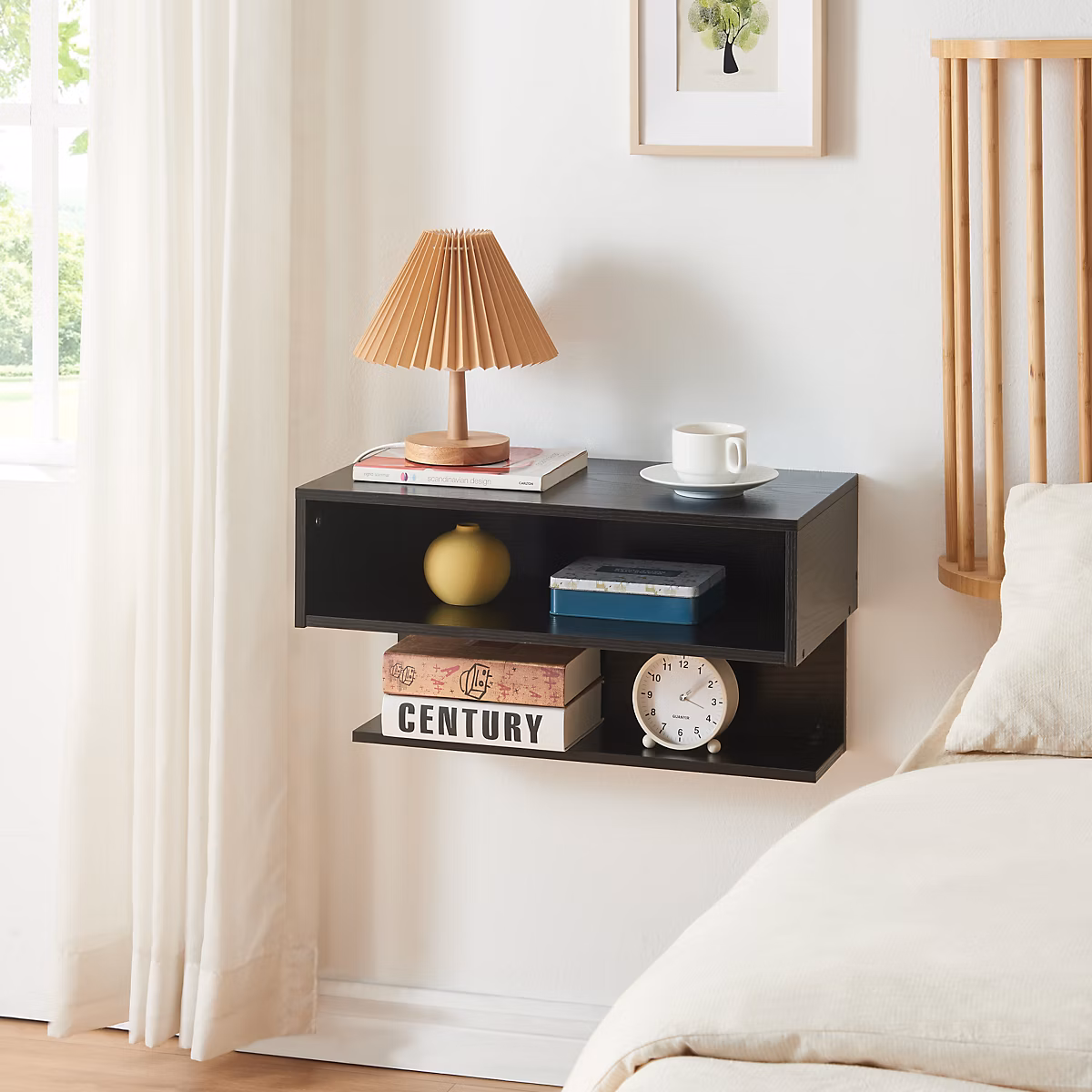 Étagère murale Gauldal 57 × 30 × 32 cm noir en.casa