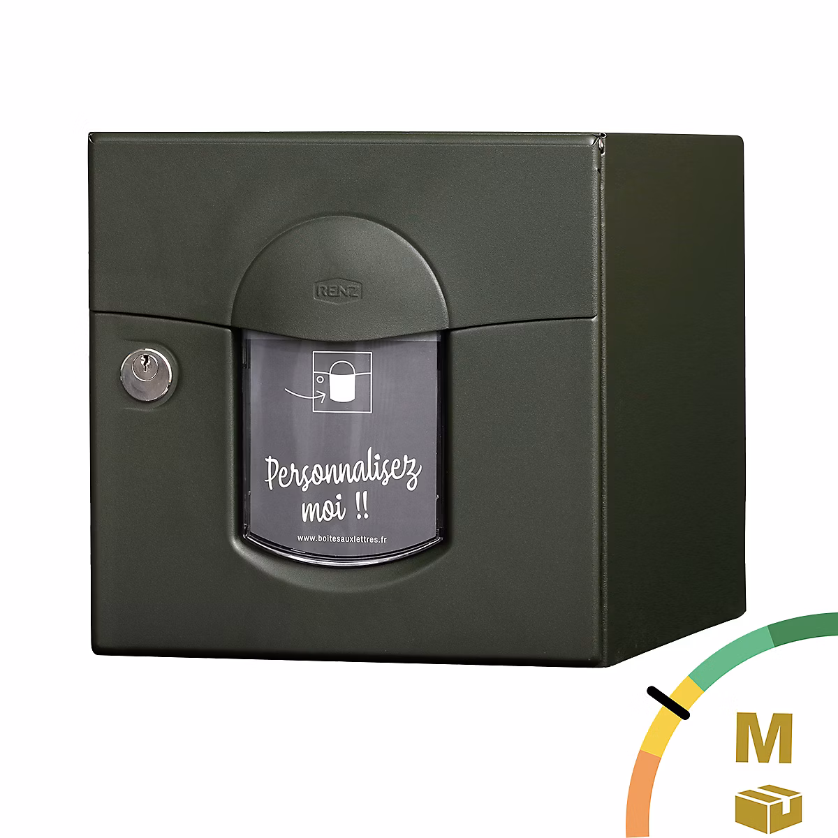 Boîte aux lettres, boîte à colis et accessoires – Boite aux lettres Soléa 1 porte Vert mat sablé RAL 6007 MS