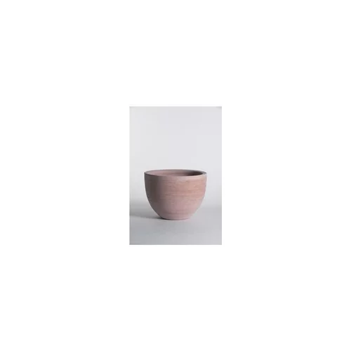 Pot Cuvier bas contemporain en terre claire H 26 x Ø 36 cm