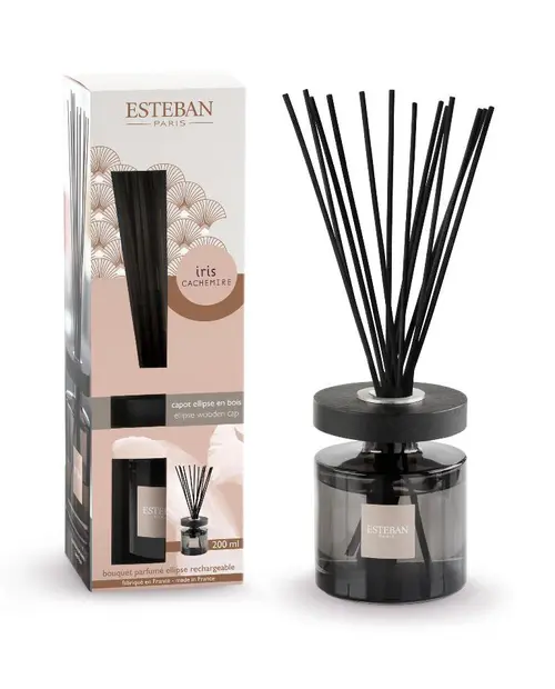 Bouquet parfumé et recharge Esteban Ellipse rose parfum Iris Cachemire - 200 ml