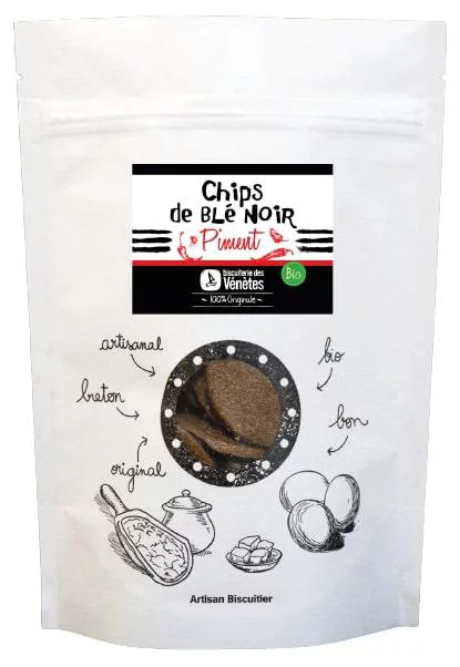 Chips blé noir piment bio Biscuiterie Venetes - 100 g