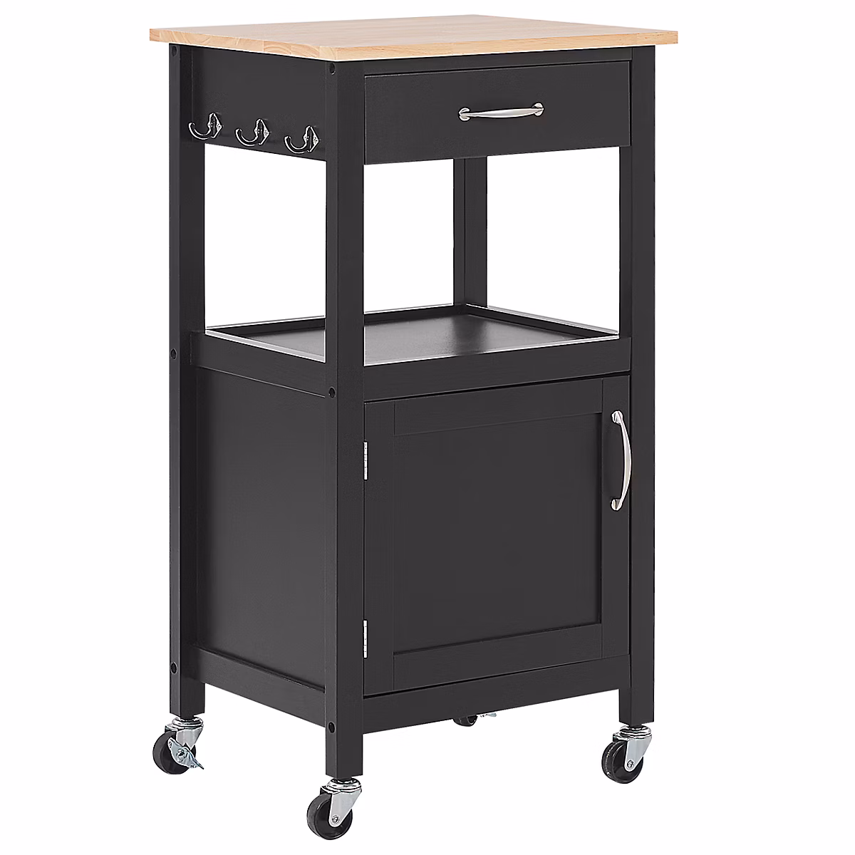 Salon et mobilier de jardin – Chariot de cuisine enbois d'ingénierie noir SIENA