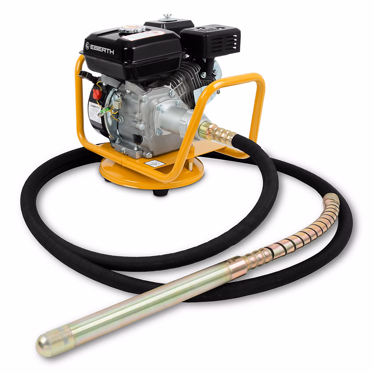 EBERTH Vibreur à béton Essence 4800W – Tête Vibrante en Acier Renforcé 45mm de Diamètre, Longueur de Tuyau 6m, Moteur 4 Temps