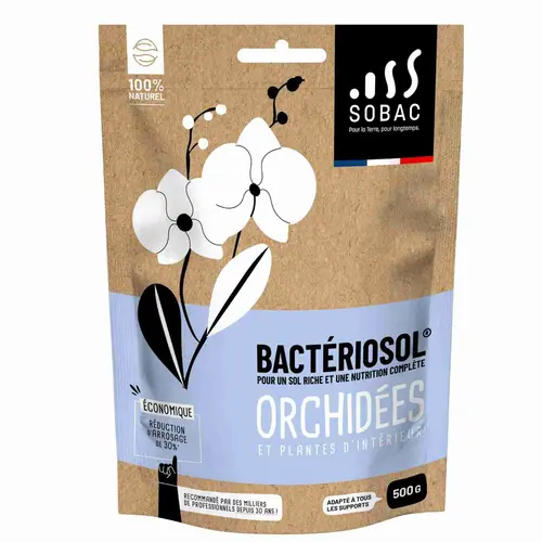 Engrais pour plantes d’intérieur et orchidées Sobac Bactériosol - 500 g