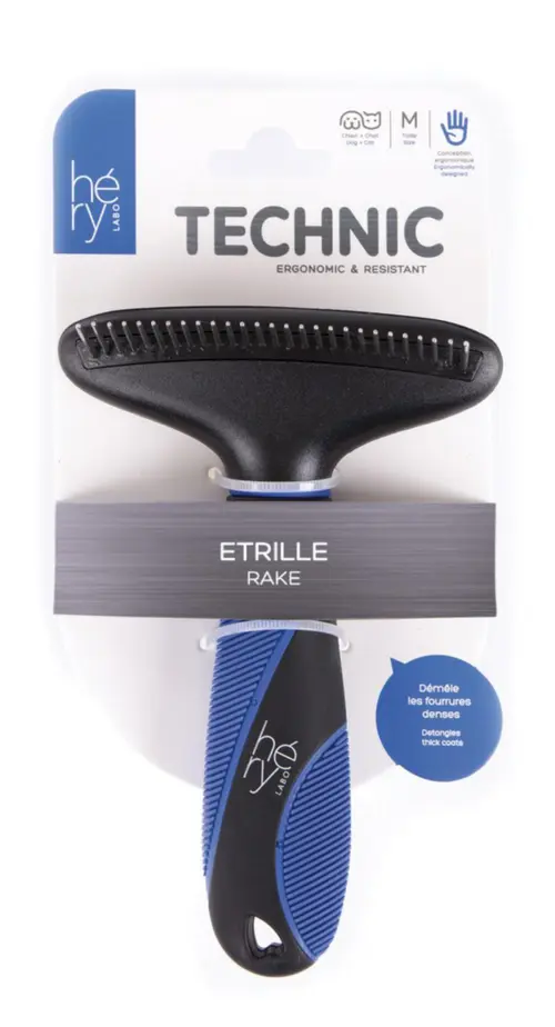 Brosse pour chien coloris multicolore étrille Héry Technic - Taille M