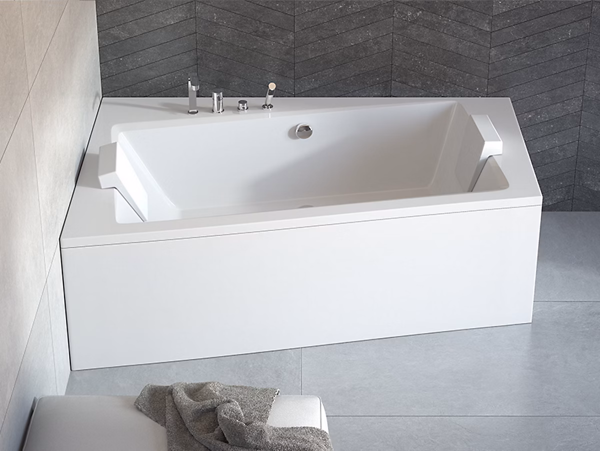 Baignoire angle gauche ZIANIGI avec tablier – 160cm