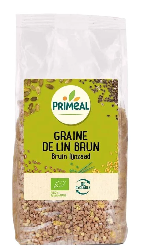 Graines de lin brun bio en sachet de 500 g