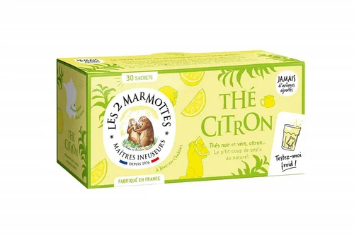 Boite de thé citron bio Les 2 marmottes - 58 g